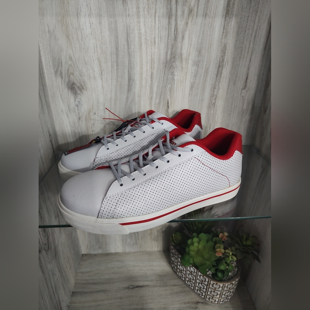 Rocky Skate RKK407ZA Men's ,Sz 13, 9 Gray Red Leather Nano Comp Toe Work Shoes